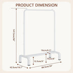 JIUYOTREE Standard Clothes Clothing Garment Rack with Storage Shelves Clothes Organizer for Hanging Clothes Coat Jacket Shirt Sweater Jeans White