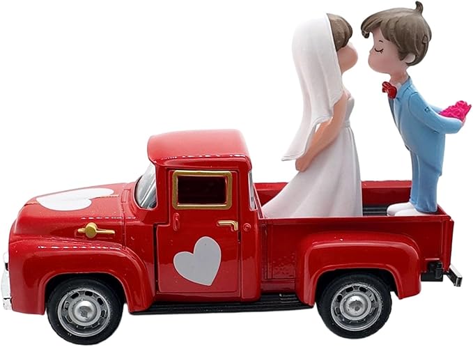 Alloy Retro Car Decors Antique Truck Model with Couple Figurines for Weddings Party Centerpieces and Home Shelf Display Couple Figurine Home Decors