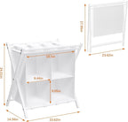 aboxoo Luggage Rack with storage, Guest Room Folding Suitcase Stands, Holds up to 120 lb, Space Saving Suitcase Holders for guest room, Bedroom Hotel, White
