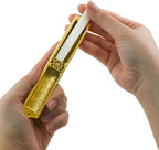 Mezuzah with Scroll for Door, Enamel&Zinc Alloy Blessing Mezuzah Case for Door, Colored Painted Mezuzha Scroll Kosher for Jewish Gifts/Jewish Decor, Christmas (Gold, 5.78 * 0.86 in)