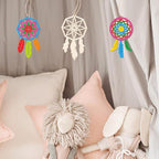 PRETYZOOM Wooden Dream Catcher Pendant 4.33 x 2.95 in with Tassel – Woven Boho Wall Hanging for Bedroom, Dorm & Living Room Decor, for Teens, Women & Gift Giving