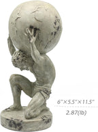 Lukitas Atlas Holding Up World Statue and Sculpture, Lifting The Earth Figurine Decor, Creative Ornament for Home Office Living Room, Resin 11.5''