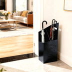 9.84" D x 7.87" W x 23.62" H Detachable Base Umbrella Stand - Elegant Raindrop Design, Water Collection Tray, Gold/Black Finish, Durable Home & Office Organizer