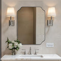 ANDY STAR Chrome Bathroom Mirror, 22x30 Inch Polished Chrome Rectangle Mirror, Scalloped Bathroom Mirror with Stainless Steel Metal Frame, Ideal for Bathroom, Living Room