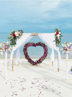 CDQL 2Pcs Wedding Welcome Sign Floral Decoration,Artificial Flower Swag Wedding Arch Decor, Wedding Flower Swag for Wedding Ceremony and Reception Arrangement (White)