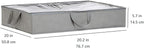 Amazon Basics Under Bed Storage Bags for Clothes, Blankets and Linens, Foldable Fabric Containers with Clear Window and Handles, 30.2" x 20" x 5.7", Gray, 2-Pack