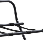 Kings Brand Furniture - Metal Foldable Luggage Rack, Suitcase Stand with Back, Black