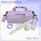 Gym Bag Kit For Women, 5 Pcs Stylish Sport Set, Portable Travel Workout Accessories With Yoga Band, Spiky Ball, Hand Grip & Roller Massage Stick