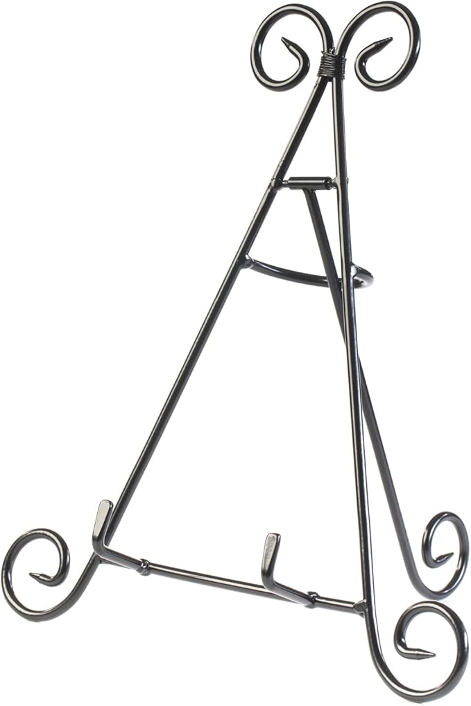 Huji Sturdy Iron Display Stand Holder For Home Kitchen Decoration Platters, Pictures, Frames and Books. (1, 12")