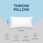 Utopia Bedding Throw Pillows (Set of 4, White) – 12 x 24 Inches Down Alternative Pillows for Bed, Sofa, and Couch - Fluffy Decorative Stuffer Pillow for Indoors & Outdoors