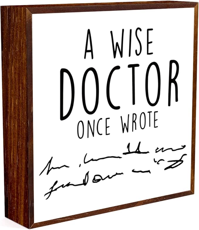 Doctors Gifts Dentist Gifts Funny Dental Office Decor, Dental Assistant Accessories Week Gift Birthday Graduation Gifts, Farmhouse Wooden Box Sign Office Desk Tabletop Shelf Decor