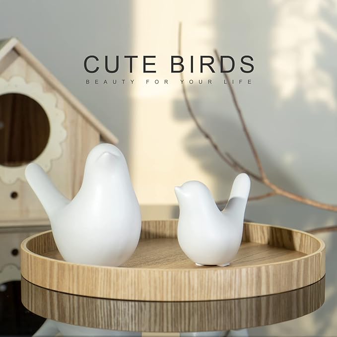 Notakia Small Birds Statues Black Modern Farmhouse Decor Deals, Farmhouse Decor for Kitchen Counter, Bathroom Shelf, Living Room, Office Sculpture, Knick Knacks for Shelves