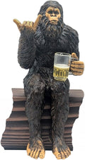 John Bernard & Company Party Bigfoot Male Hang Loose Beer Drinking Decorative Sasquatch Yeti Statue/Figurine 10 Inch H Shelf Sitter Figurine (Natural)