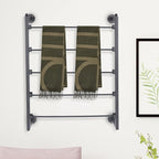 Scarf Organizer Wall Mounted, 5-Tier Scarf Display Rack, Metal Spiral Scarf Holder Belt Pants Hijab Hanger for Clothing Retail Store Home, 23.6" x 3.9" x 29.5"(Black)