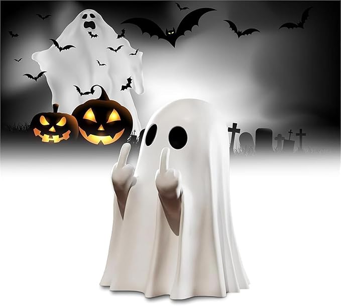 Halloween Decorations Ghost Figurine - 3 in Spooky & Cute Ghost Statue, Halloween Ghost Figurines for Home, Office, Desk Decor, Cute Ghost Decor Home Decor Indoor (Small)