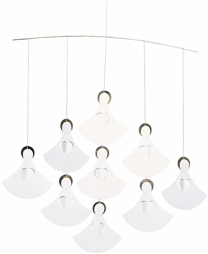 Angel Chorus (9 Angels) Hanging Mobile - 14 Inches - High Quality - Handmade in Denmark by Flensted