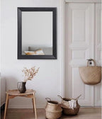 AAZZKANG Black Mirrors for Wall Rectangle Wood Framed Large 26"x18" Decorative Wall Mirror for Bedroom Bathroom Living Room Dressing Room Entryway