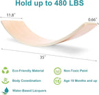 Gentle Monster Wobble Balance Board, Wooden Montessori Toy Rocker Board Natural Wood Kids Toddler Open Ended Learning Toy Yoga Curvy Board for Adult Office Classroom Christmas Gifts