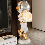 Astronaut Statue, Spaceman Sculpture, Home Decor Sculpture, Cool Metal mask Decoration, Large Spaceman Figurine Decoration