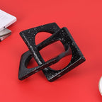 Modern Geometric Sculpture Black Knot Statue Decor, Home Bookcase Centerpiece Jax Decorative, Tabletop Sculpture and Figurines, For Home Decor Accent Cube Ornaments