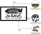Life Positive Quote Vintage Style Wooden Signs with Bible Quotes Its the Most Wonderful Wine of the Year Black Frame Wooden Plaque Housewarming Gift for Desk Farmhouse Porch Cottage Wall Decor 12x22in