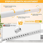 Closet Rods for Hanging Clothes, 17-69 Inch No-Cut Stepless Adjustable Closet Rod, 1.3 Inch Heavy Duty Metal Closet Hanging Rod with Brackets, White Closet Bar for Closet, Laundry Room, RV, Wardrobes