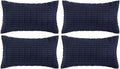 Fancy Homi 4 Packs Navy Blue Decorative Throw Pillow Covers 12x24 Inch for Living Room Couch Bed Sofa, Rustic Modern Farmhouse Boho Home Decor, Soft Plush Corduroy Cute Square Cushion Case 30x60 cm