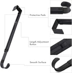 Wreath Hanger, Adjustable Over The Door Wreath Hanger from 14.9 to 25 Inches & Wreath Holder & Wreath Door Hanger for Front Door Decor 20 lbs Larger Christmas Decorations Hook (Black)