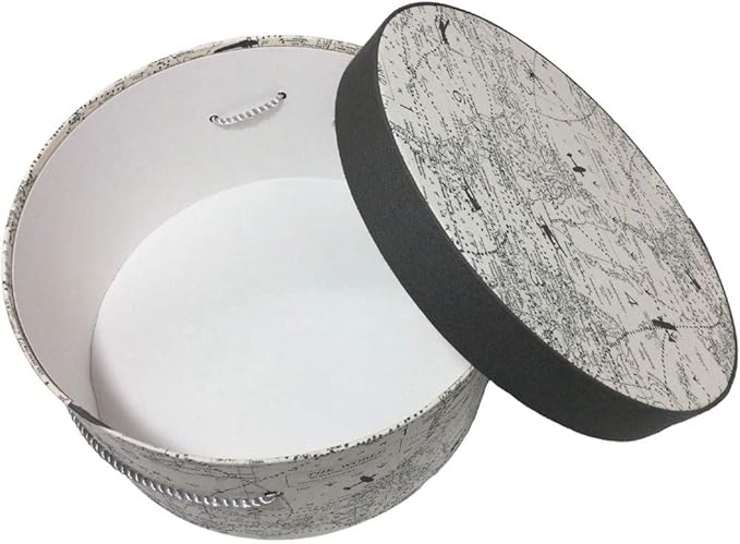 Sarah's Hat Boxes Classic Travel Hat Box – 8.75" x 4.5" (Dia. x Ht.) Handmade in USA – Odorless Non-Toxic Adhesive, Cording Handle – Premium Storage for Hats & Accessories
