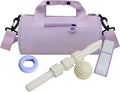 Gym Bag Kit For Women, 5 Pcs Stylish Sport Set, Portable Travel Workout Accessories With Yoga Band, Spiky Ball, Hand Grip & Roller Massage Stick