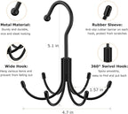 Belt Hanger, Metal Belt Rack Holder, 360° Rotatable, Maximum 24 Storage Capacity, Black, 2 Pcs