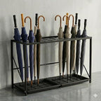 Folding Umbrella Storage Stand Rack Holder Organizer Free Standing Industrial Umbrella Rack for Entryway Home Commercial Office Hotel Entry Hallway Patio Décor with Removable Drip Tray