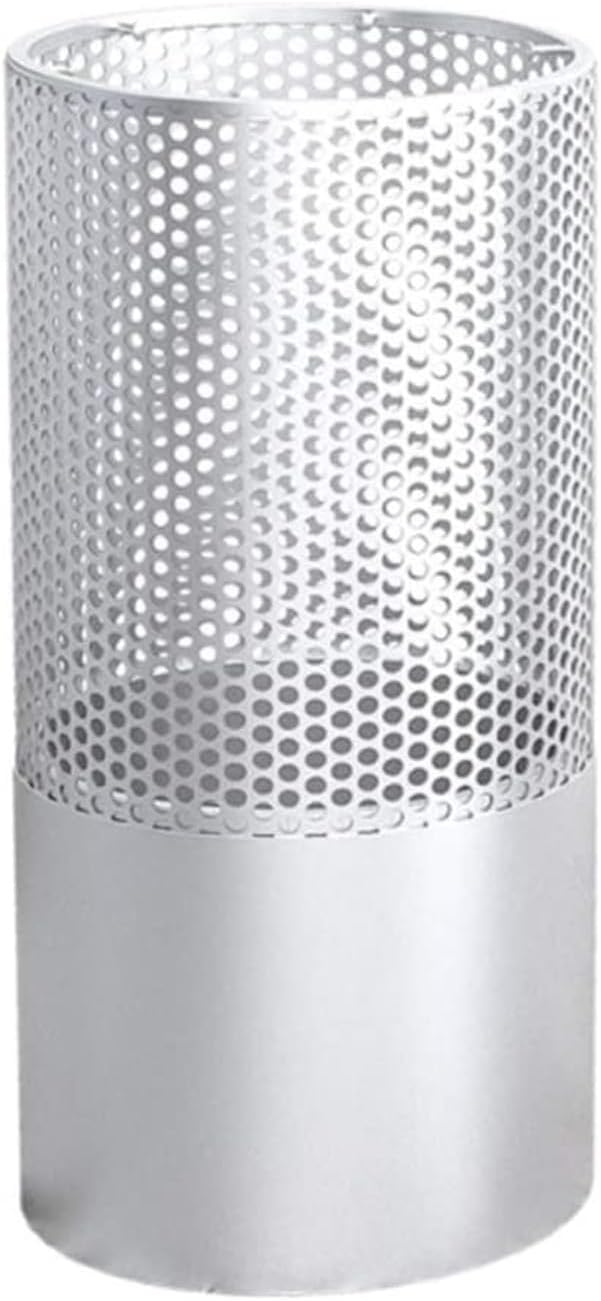 Umbrella Stands Hollowed-out Metal Umbrella Holder with Hooks,Umbrella Rack Modern Round Outdoor Hallway Entryway Umbrella Stand Rack (Color : Silver, Size : 58cm)
