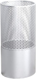 Umbrella Stands Hollowed-Out Metal Umbrella Holder with Hooks,Umbrella Rack Modern Round Outdoor Hallway Entryway Umbrella Stand Rack (Color : Silver, Size : 50cm)