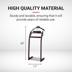 Proman Products - Windsor Executive Wardrobe Valet, Mens Valet Stand, Accessory & Clothes Organizer (Mahogany)