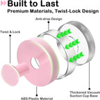 Pink Wreath Hangers for Front Door, 22LB Suction Cup Wearth Hooks for Easter Christmas Decorations, Reusable Wreath Door Hanger for Glass Window Indoor Outdoor, Strong Garland Hangers for Door Frame