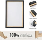 Large Framed Gold Abstract Geometric Wall Art for LIving Room, 3 Piece Modern Canvas Prints Paintings Artwork for Walls, Minimalist Black White Gold Pictures for Hallway Office Wall Decor 24x36 Inch