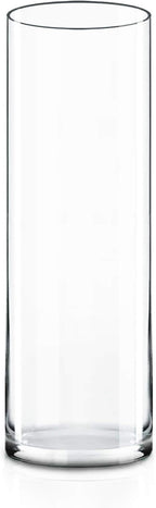 CYS Excel Clear Glass Cylinder Flower Vase, 14" Height x 4" Diameter, Elegant Hand-Blown Glass Wedding Floral Centerpiece Versatile Hurricane Candle Holder