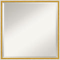 Amanti Art White Wall Mirror 21x21 Paige White Gold Square Bathroom Mirror for Wall Decor Living Room, Medium Modern Wood Frame, Hangs Horizonally and Vertically, Bathroom Decor, Beveled Edge