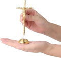 Crucifix Wall Cross Small Metal Slender Catholic Crosses Golden Cross Wall Décor(4.72inches - Golden)