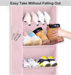 SLEEPING LAMB Over The Door Shoe Organizer for Closet, Kids Sneaker Storage for Hanging Shoe Rack for Door with Large Deep Pockets for Toddler, Girl, Baby Room Decor, Pink
