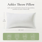 Ashler Throw Pillow Inserts- 12x20 Pillow Inserts with Air Layer, Premium Bed and Couch Pillows - Indoor Decorative Throw Pillow, Lumbar Cushion Sham Stuffer, Pack of 4, White