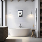 Funny Bathroom Wall Decor Framed Black and White Bathroom Wall Art Toilet Paper in Little Funny Raccoon's Hand Animal Canvas Print Painting Artworks