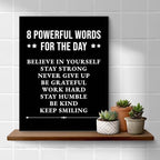 Inspirational Wall Decor, Motivational Canvas Painting Wall Art for Men Teen Boy, Black and White Positive Quotes Posters for Bedroom Living Room Classroom Gym Office (11.5 X 15 Inches, Framed)