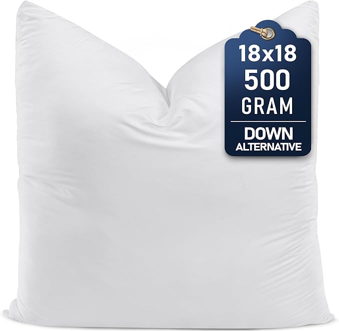 Utopia Bedding Throw Pillows (Set of 1, White) – 18 x 18 Inches Down Alternative Pillows for Bed, Sofa, and Couch - Fluffy Decorative Stuffer Pillow for Indoors & Outdoors