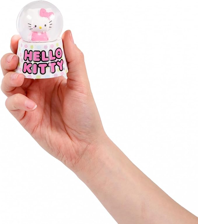 Sanrio Hello Kitty Polka Dots Mini Light-Up Snow Globe with Swirling Glitter Display | 3 Inches Tall
