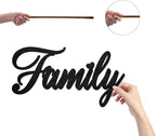 CREATCABIN Family Wood Cut Decor Laser Cut Sign Wooden Door Sign Wall Hanging Decoration Unfinished Color DIY Crafts New House Door Display Gift for Friends New Couple Housewarming Black 11.9x6.3 Inch