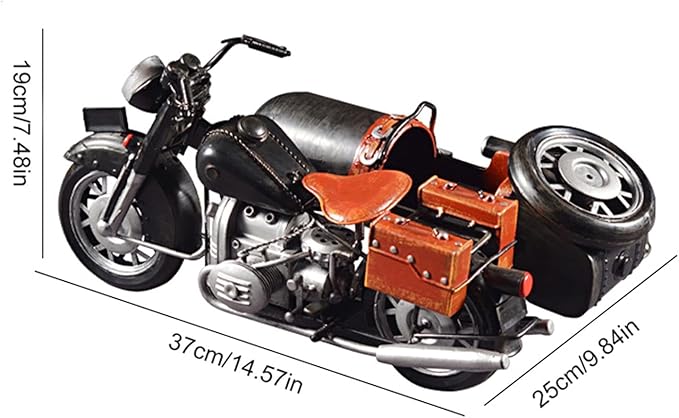 Vintage Motorcycle Model Decorative Collectible - Handmade Retro Iron Motorcycle Figurine Decor Art for Vintage Home Office Decor