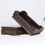 GOLDY&WENDY Solid Wood Display Stand Square Rosewood Hand-Carved Vase Lamp Buddha Statue Display Risers Home Decor Pedestal Base