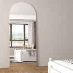 Full Length Mirror 71"x25" Arch Mirror Floor Mirror with Stand Wall Mirror Gold Arched Full Body Mirror Standing Hanging or Leaning Against Wall Bedroom Mirrors for Entry, Living Room